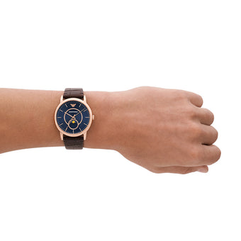 Emporio Armani AR11566 Luigi Brown Leather Mens Watch