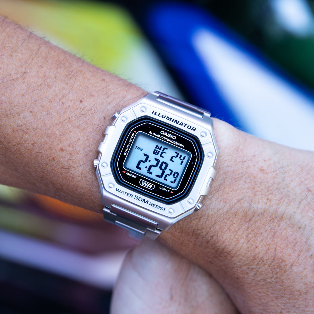 Casio W218HD-1 Digital Silver Watch