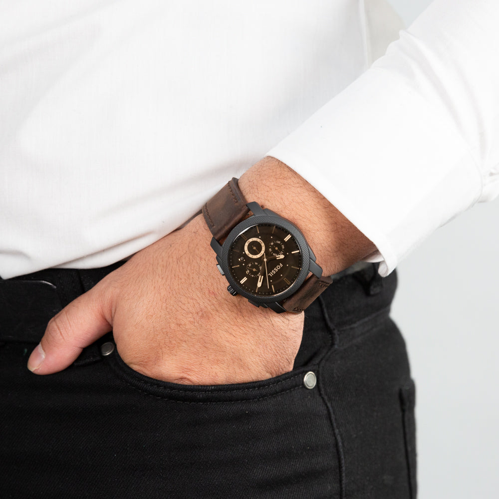 Fossil FS4656 Machine CMulti-Function Brown Leather