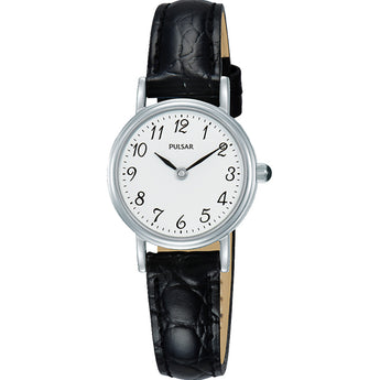 Pulsar PM2249X Black Leather Strap Womans Watch