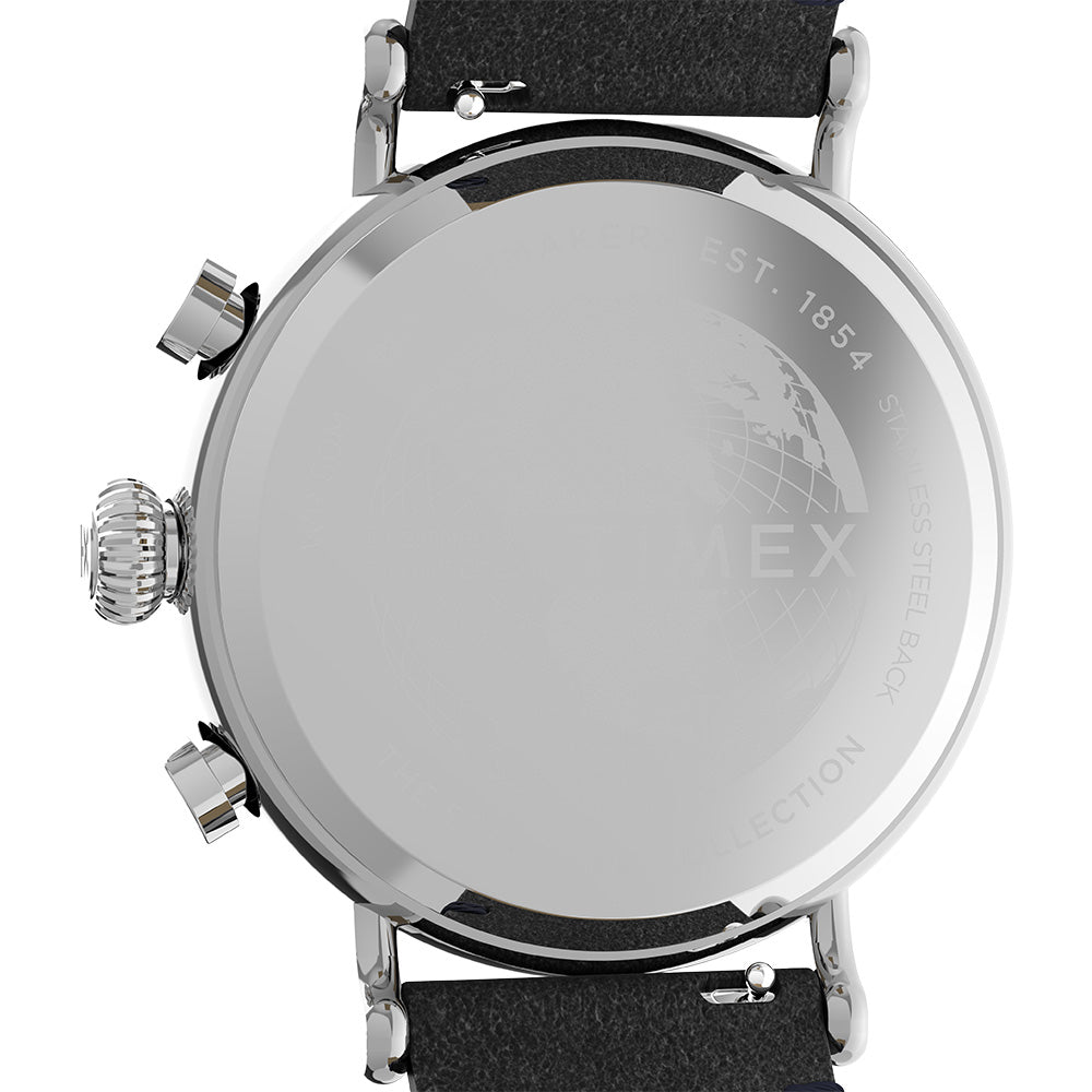 Timex TW2V71100 Chronograph Black Leather Mens Watch