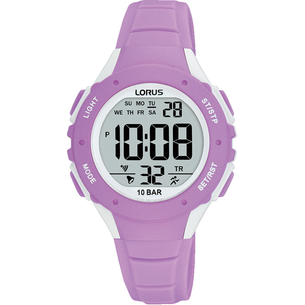 Lorus R2369PX9 Digital Purple Silicone Kids Watch