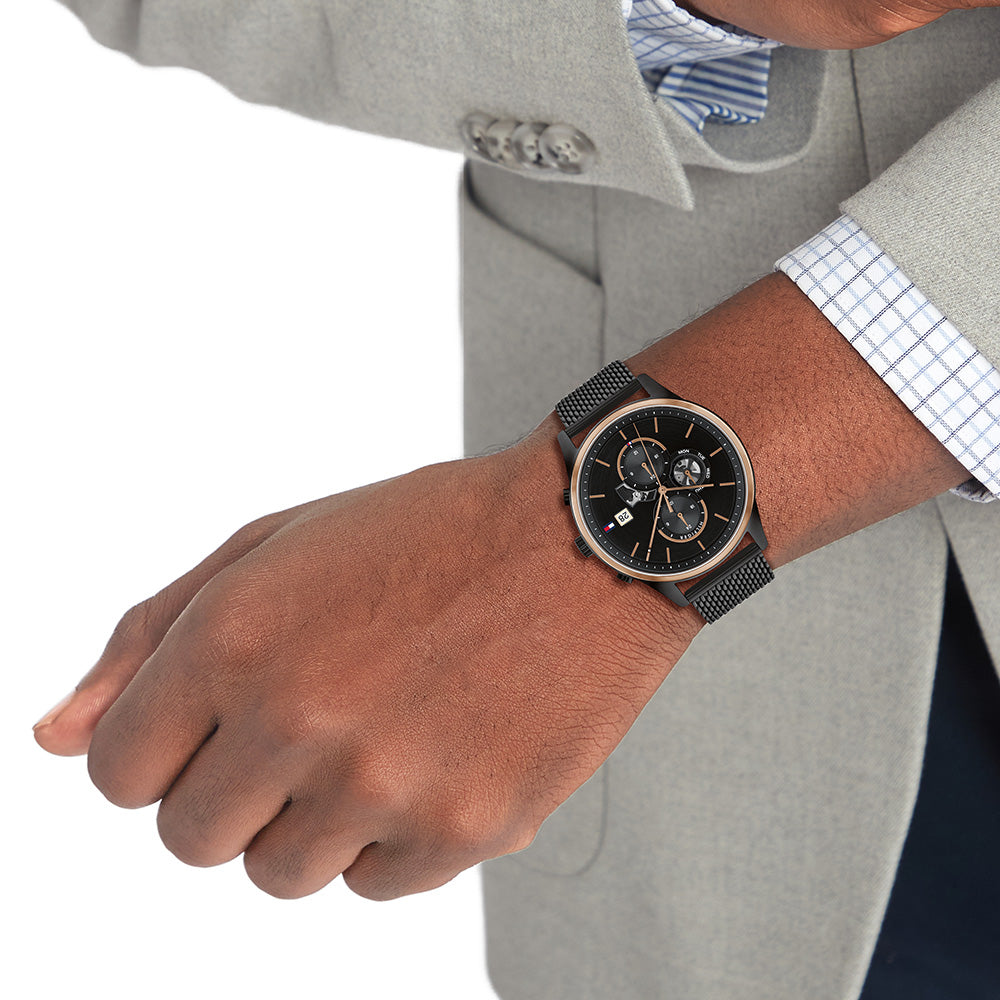 Tommy Hilfiger 1710505 Weston Black Mesh Mens Watch Watch Depot