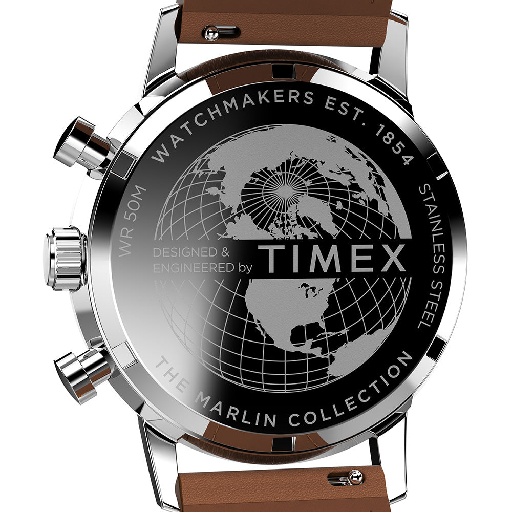 Timex TW2W10100   Marlin Quartz Chonograph Mens Leather Watch