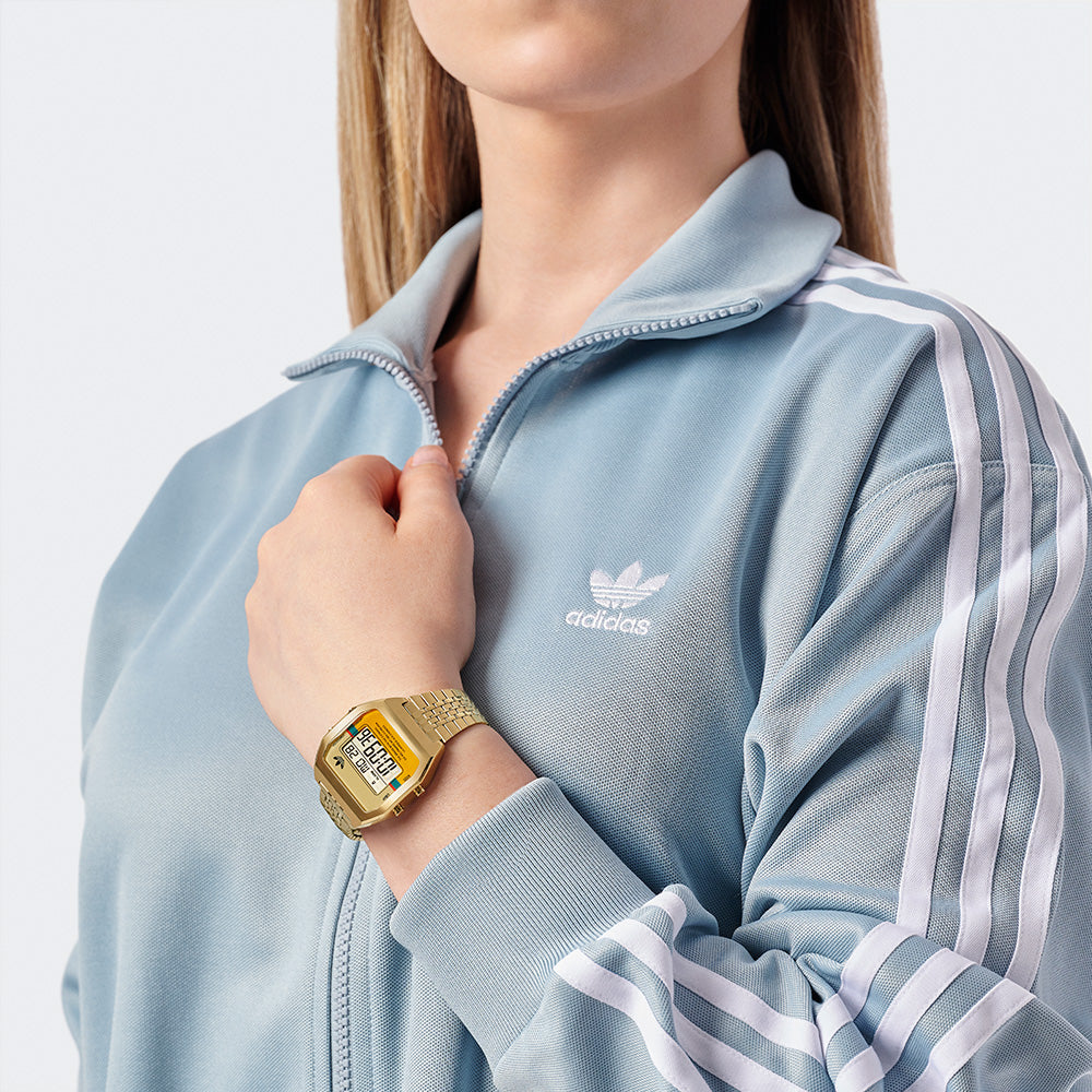 Adidas AOST23555 Digital Two Watch Tone Depot Gold – Watch Unisex
