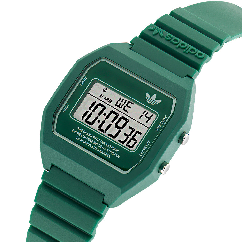 Adidas AOST23558 Digital Two Green Resin Unisex Watch Watch Depot