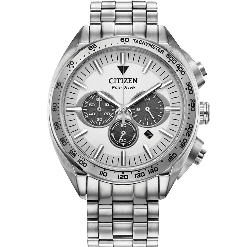 Citizen Eco Drive CA4540-54A Carson Silver Tone Mens Watch