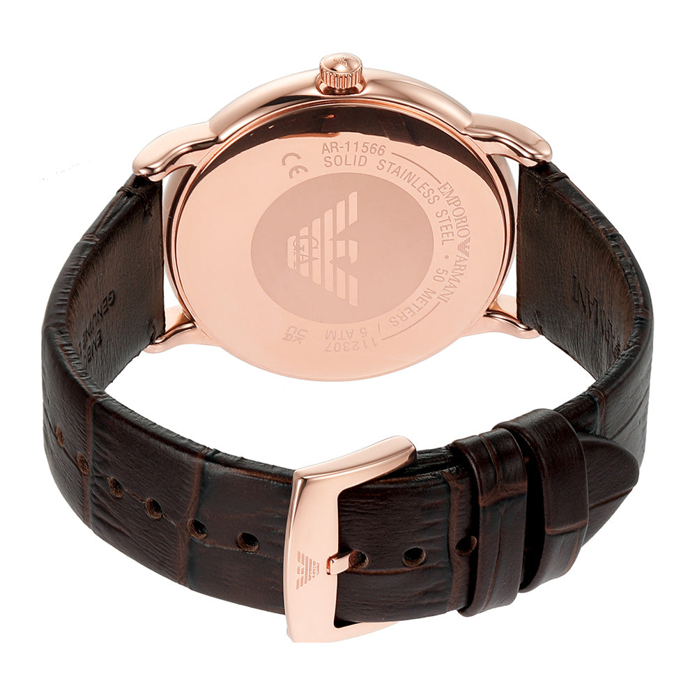 Emporio Armani AR11566 Luigi Brown Leather Mens Watch – Watch Depot