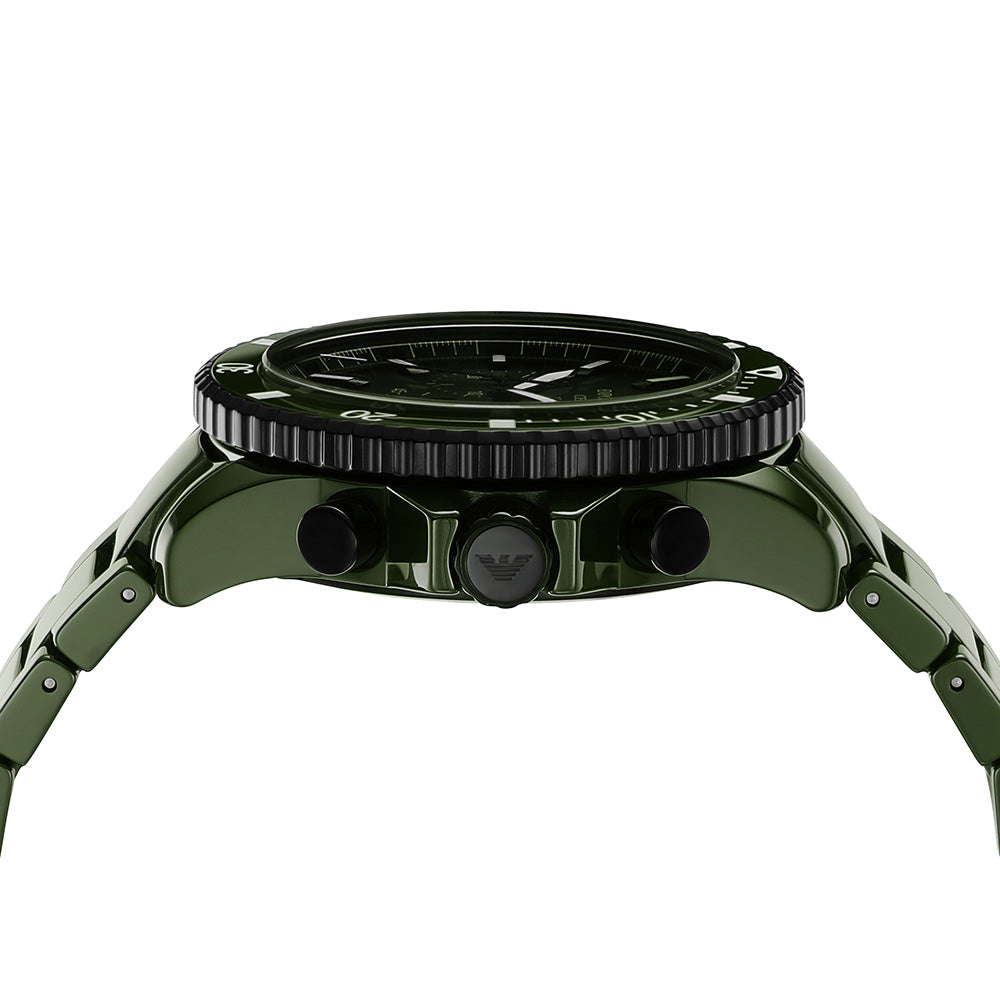 Emporio Armani AR70011 Green Diver Chronograph Mens Watch