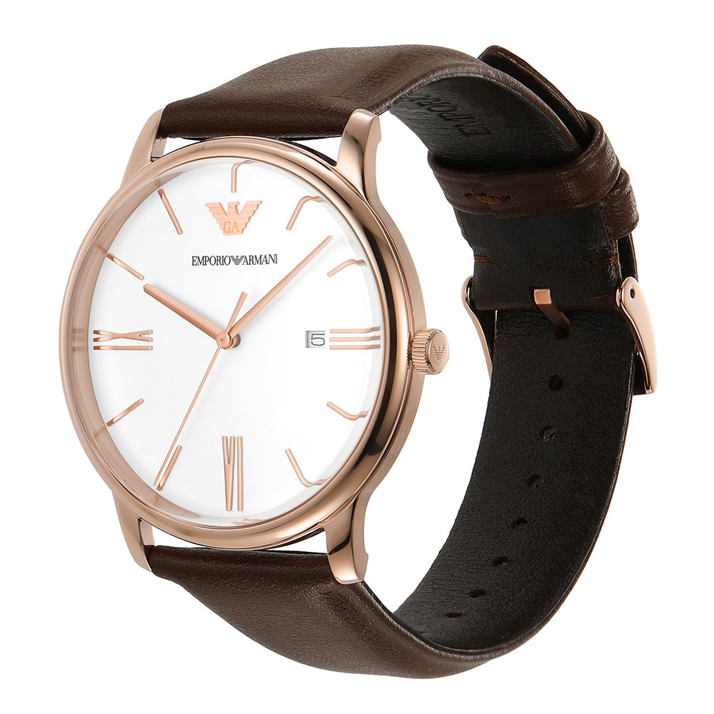 Emporio Armani AR11572 Minimalist Leather Watch Mens Watch Depot –