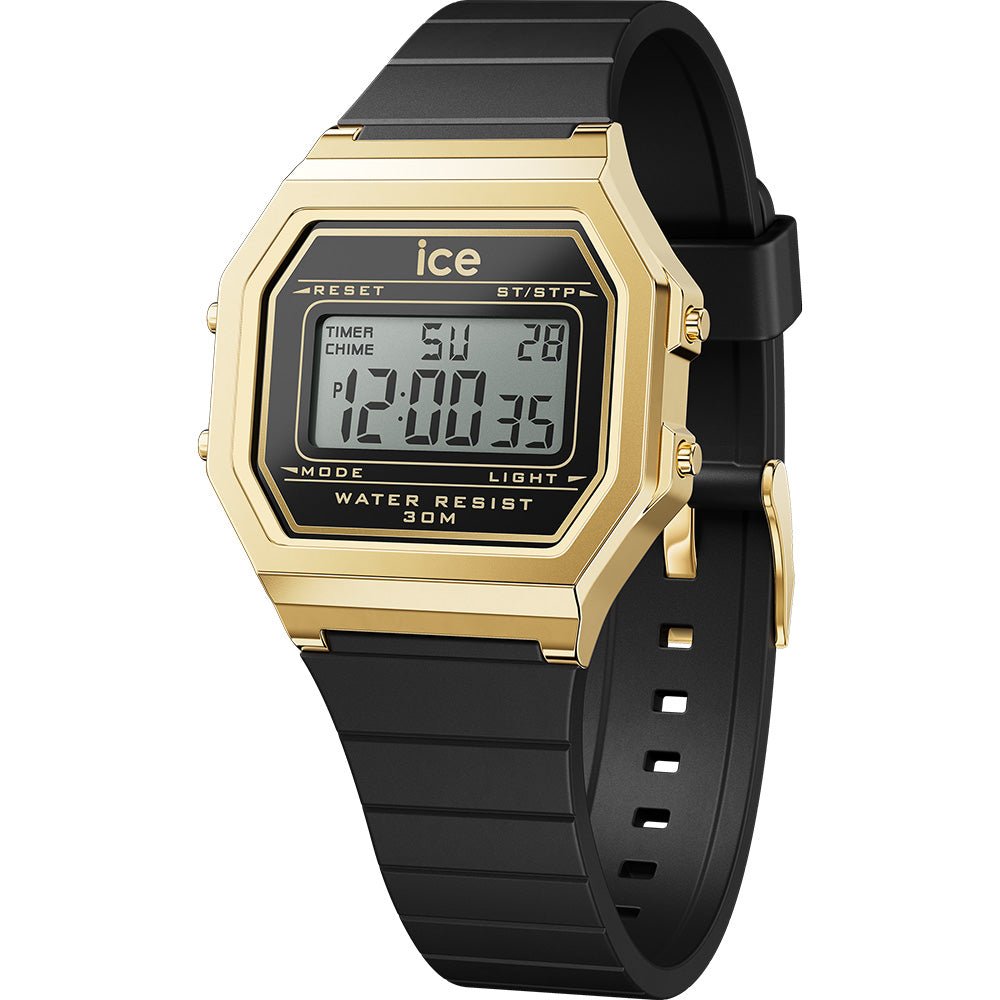 ICE 022064 Digit Retro Black and Gold Digital Watch Watch Depot