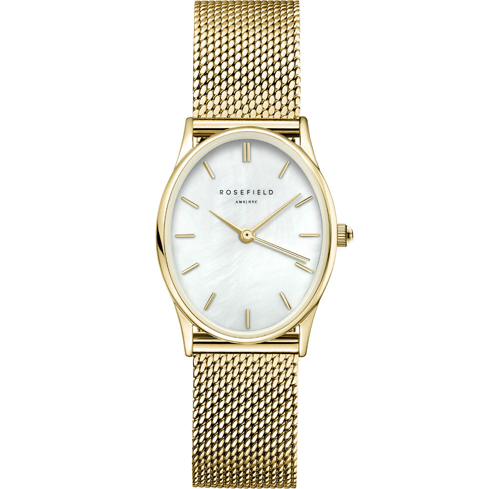 Rosefield OWGMG-OV10 The Oval Mother of Pearl Gold Ladies Watch