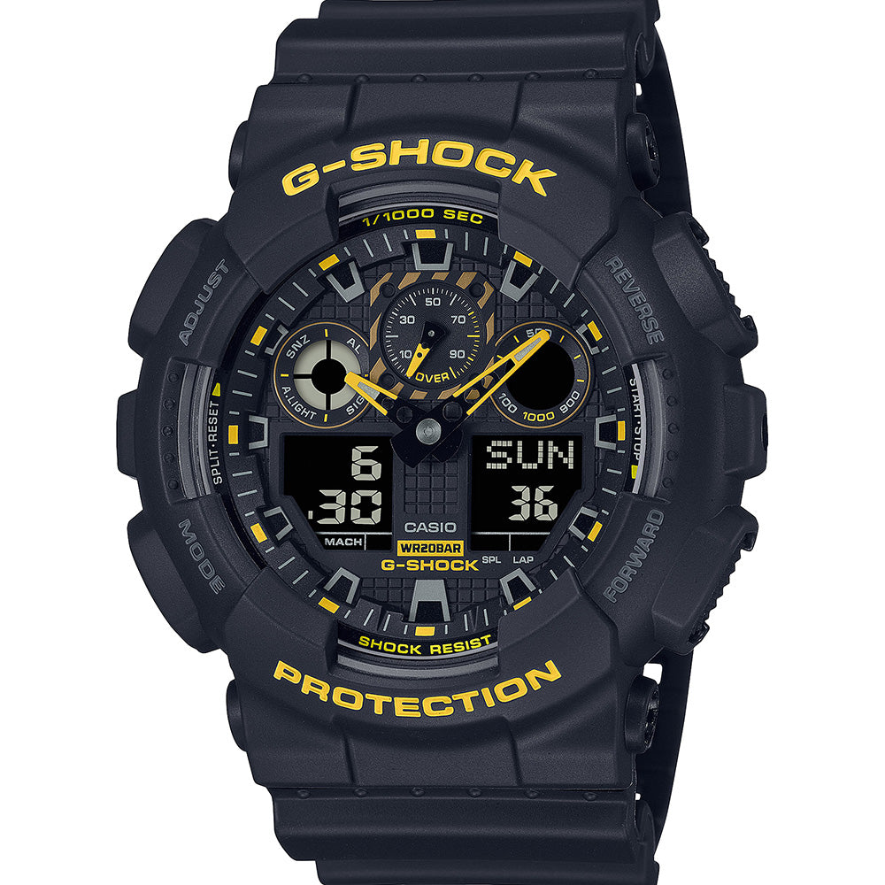 G-Shock GA100CY-1A Black & Caution Yellow Mens Watch