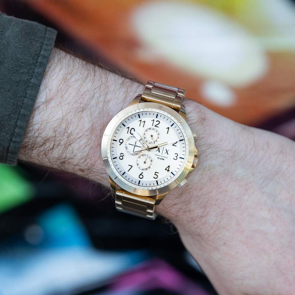 Vollkommenheit Armani Exchange AX1752 Gold Chronograph Depot Watch Mens Watch –