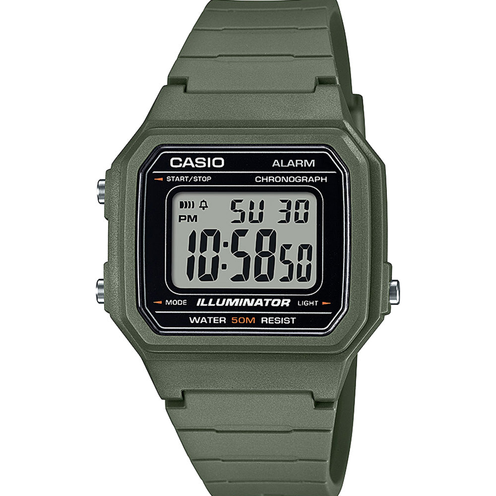 Casio W217H-3A Utility Khaki Green Digital Watch