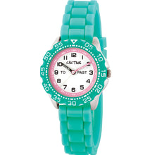 Load image into Gallery viewer, Cactus CAC148M12 Teal Time Teacher Kids Watch