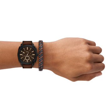 Fossil FS6102SET Machine + Woven Bracelet
