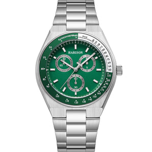 Harison Santos XM574-4 Stainless Steel Watch with Decorative Sub Dials