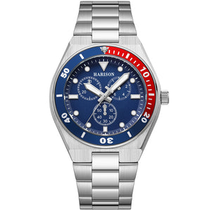 Harison Santos XM574BRB Stainless Steel Watch with Decorative Sub Dials