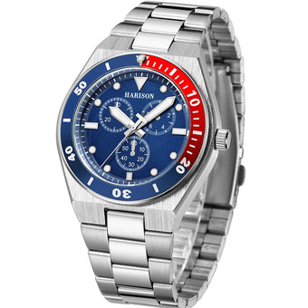 Harison Santos XM574BRB Stainless Steel Watch with Decorative Sub Dials