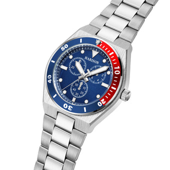 Harison Santos XM574BRB Stainless Steel Watch with Decorative Sub Dials