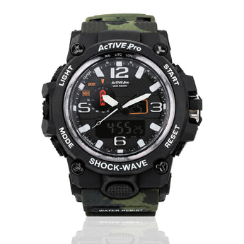 Active Pro 1545D Digital Camo Green Sports Watch