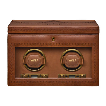 Brogue Double Watch Winder With Storage