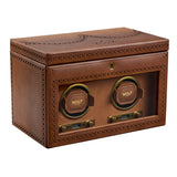 Brogue Double Watch Winder With Storage