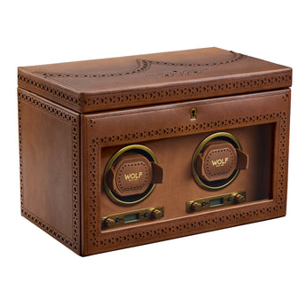 Brogue Double Watch Winder With Storage