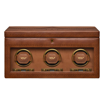 Brogue Triple Watch Winder With Storage