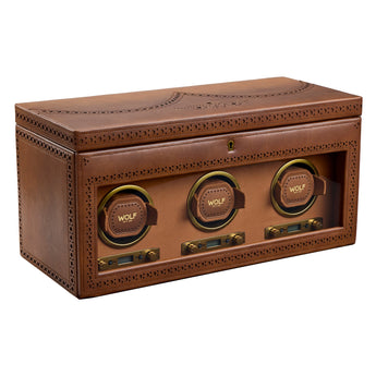 Brogue Triple Watch Winder With Storage