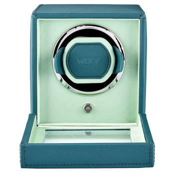 Cub Seltzer Single Watch Winder with Cover Teal/Mint