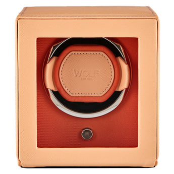 Cub Seltzer Single Watch Winder with Cover Peach/Orange