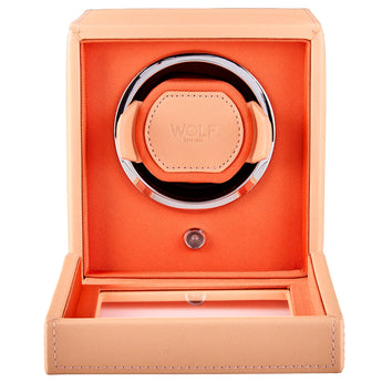 Cub Seltzer Single Watch Winder with Cover Peach/Orange