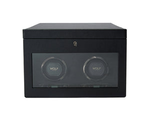 British Racing Double Watch Winder with Storage Black