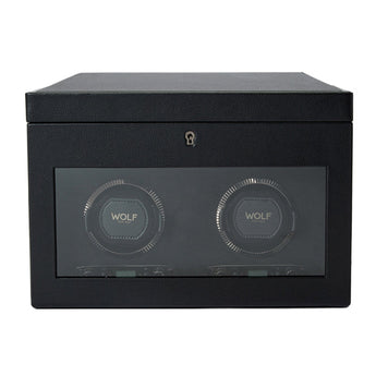 British Racing Double Watch Winder with Storage Black