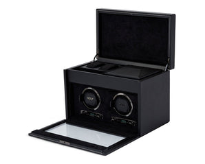 British Racing Double Watch Winder with Storage Black