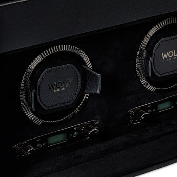 British Racing Double Watch Winder with Storage Black