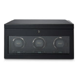 British Racing Triple Watch Winder with Storage Black