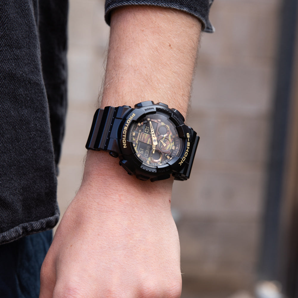 G-Shock GA100CF-1A9 Black Camouflage Watch