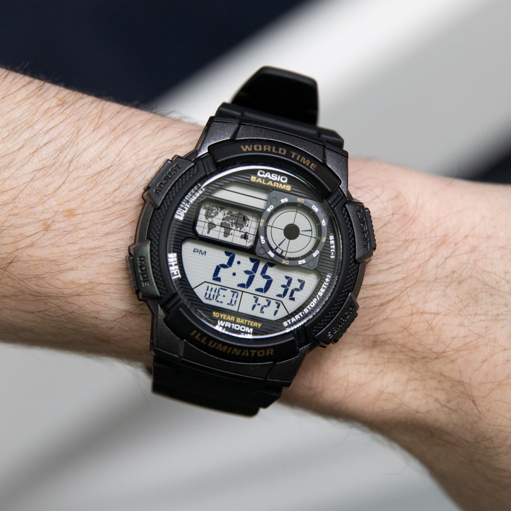 Casio AE1000W-1A World Time Mens Watch – Watch Depot