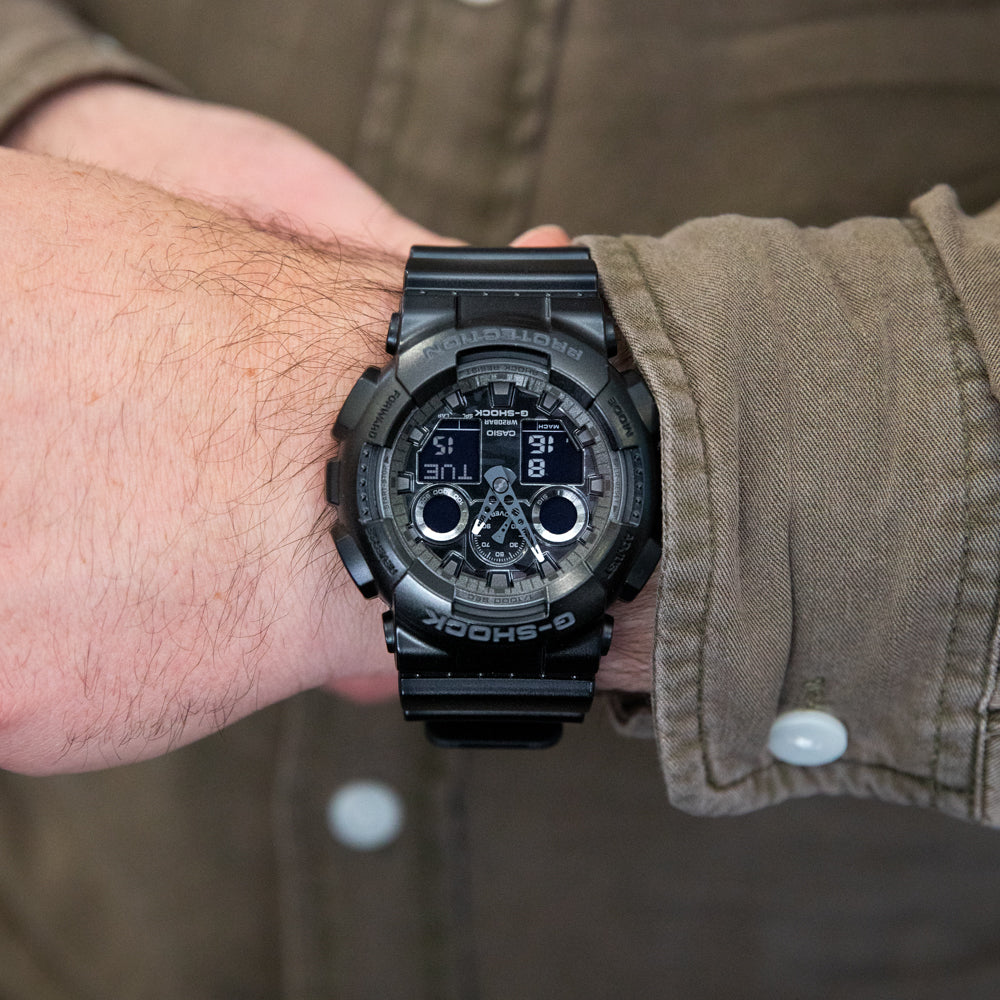 G Shock GA100CF-1A Black Camouflage Watch