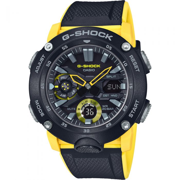 G-Shock Carbon Core Guard GA-2000-1A9DR Black and Yellow Watch