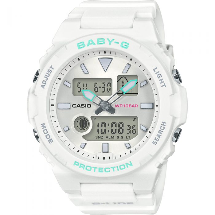 Baby-G G-Lide BAX-100-7ADR White Resin Womens Watch