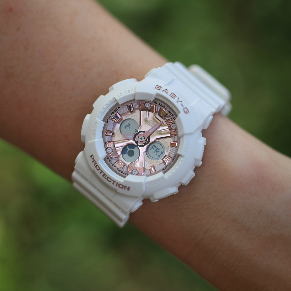 Baby-G BA-130-7A1DR White Resin Watch