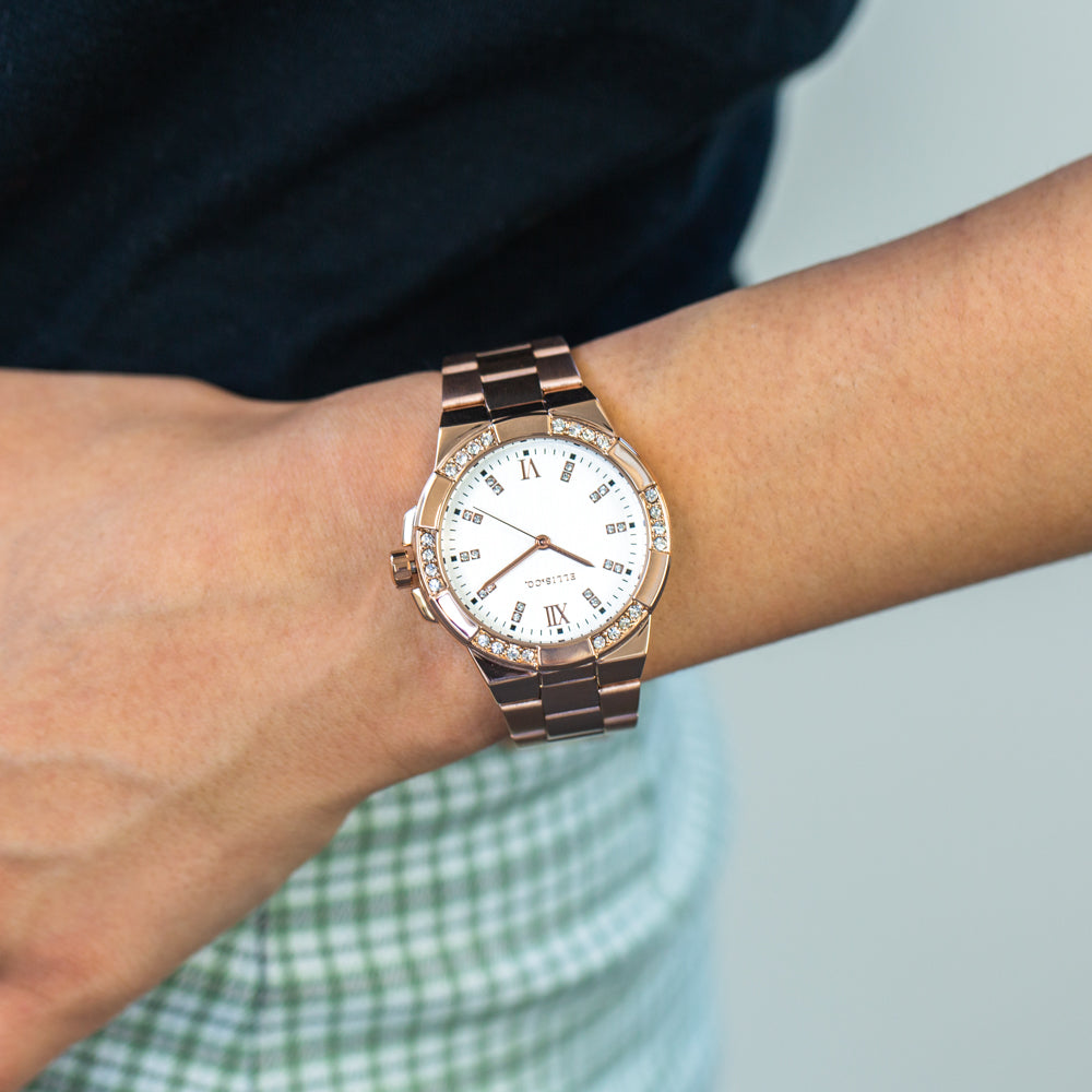 Ellis & Co 'Alyse' Rose Gold Plated Women's Watch