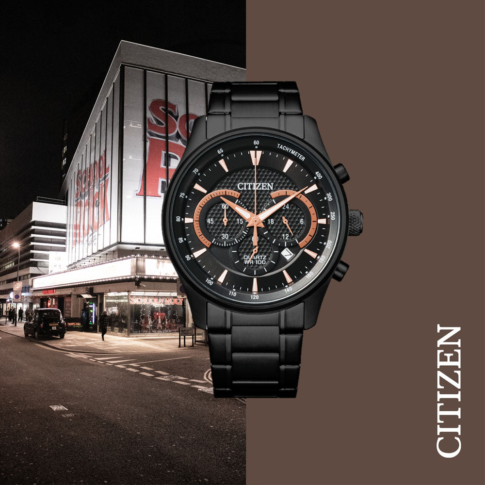 Citizen Quartz Chronograph Black AN8195-58E Mens Watch