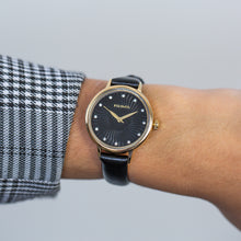 Load image into Gallery viewer, Ellis &amp; Co &#39;Sonia&#39; Black Leather Womens Watch