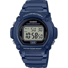 Load image into Gallery viewer, Casio W219H-2 Blue 50 Metres Water Resistant Digital Watch