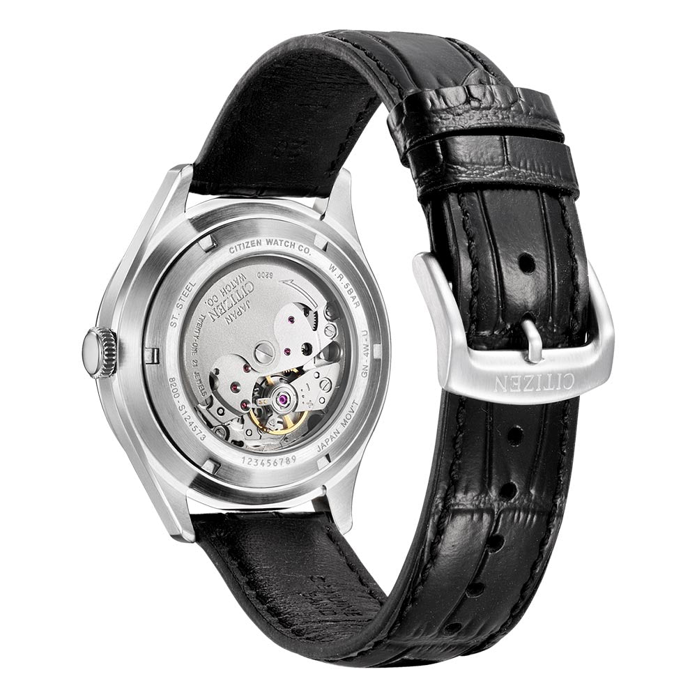 Citizen NH8390 20L Automatic Black Leather Mens Watch Watch Depot